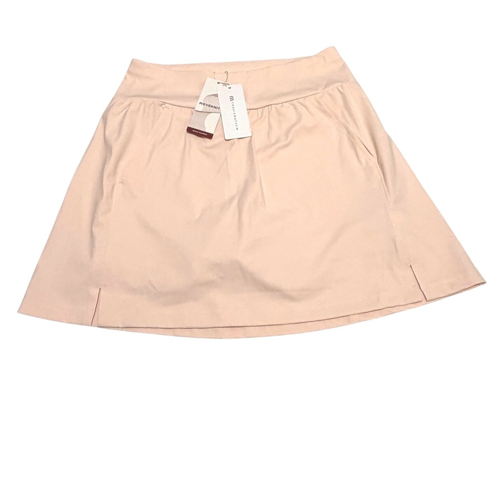 TravisMathew Moveknit Game Set Match Skort pearl blush Small 1LF021 NEW golfcore
